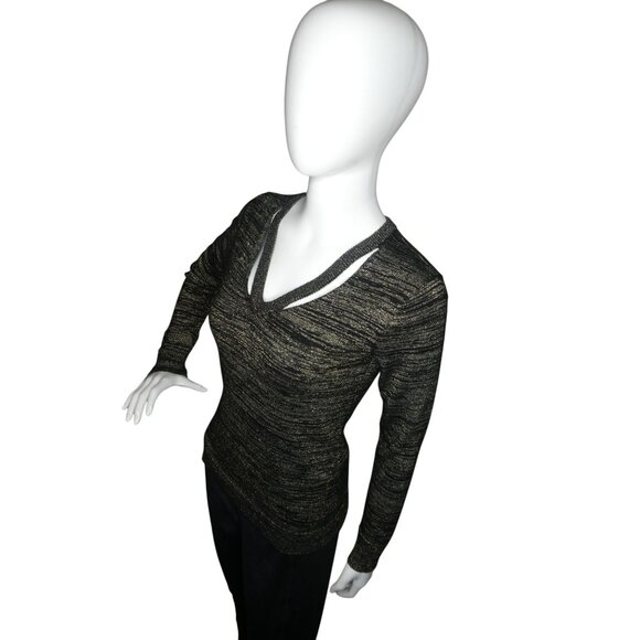 Carmen Marc Valvo Women's Medium Gold Top Size M - Picture 3 of 6